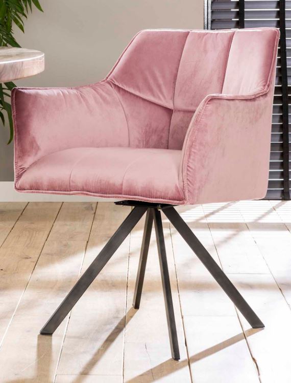 ZI Armchair Velvet Grid Rotatable