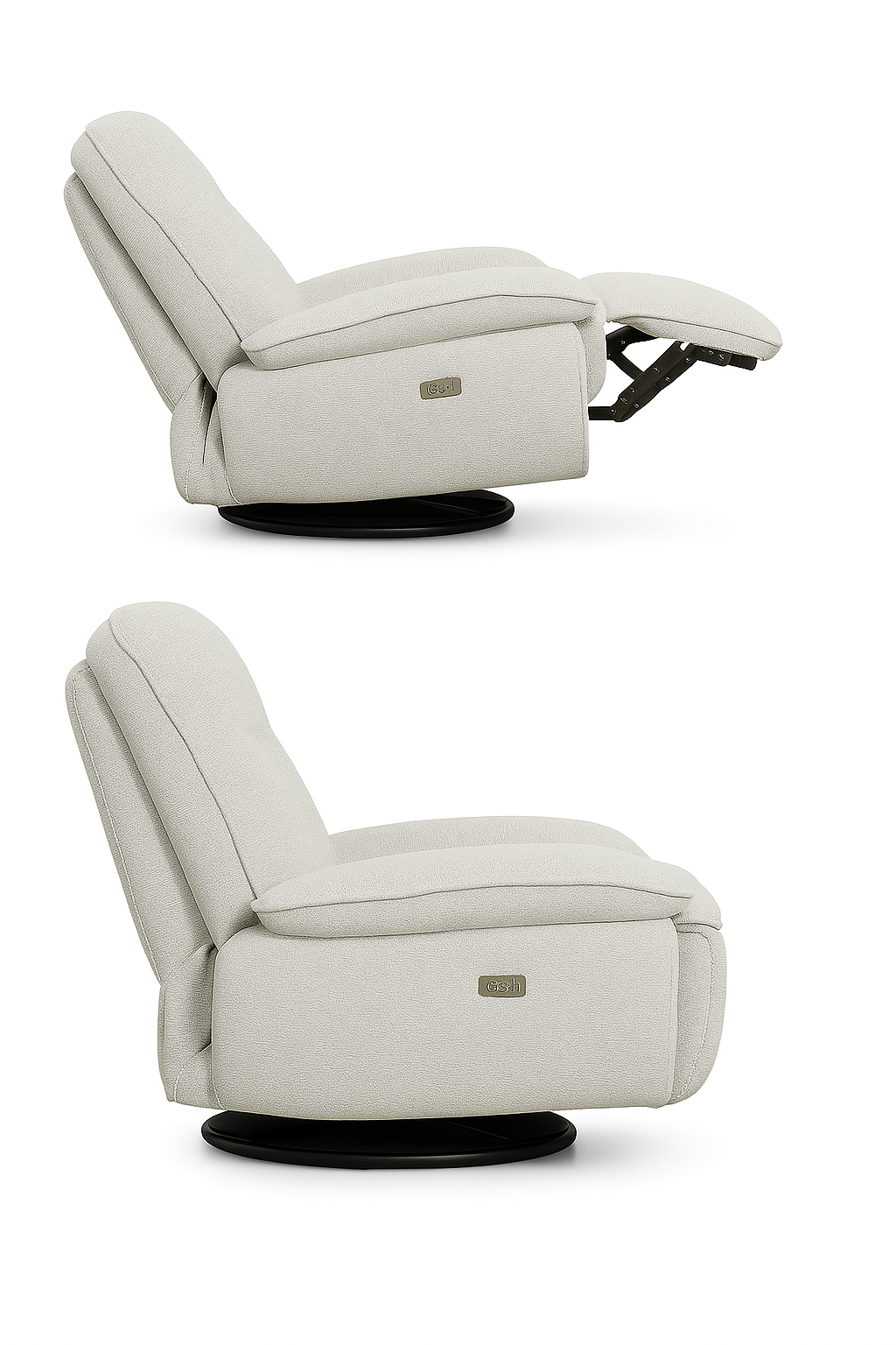 Torino Light Grey Fabric Electric TV Swivel Chair