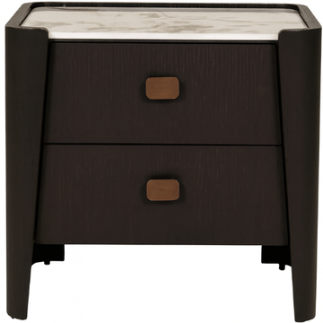 Rhodes 2 Drawer Bedside Table in Ebony