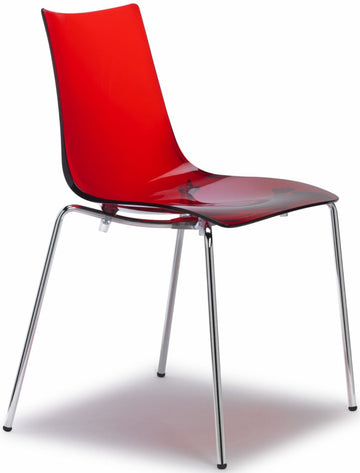 SC Zebra Italy Antishock Chair with 4 legs Transparent Red