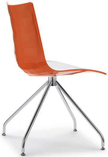 SC Zebra Italy Chair with Swivel Base White+Orange