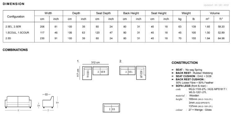 DM Lifeform 2.5 Seater Fabric