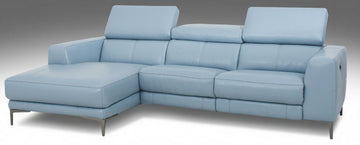 HT Dante L shaped sofa with Power Recliner in Leather