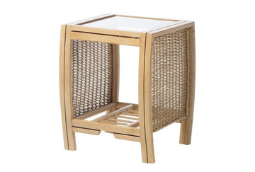 De Nirut Light Oak Cane Lamp Table