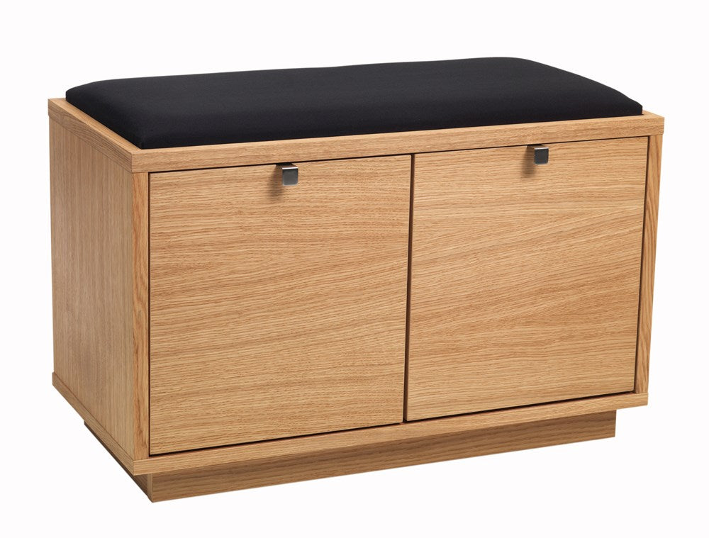 RO Confe Bench 2 Drawers Oak/Black