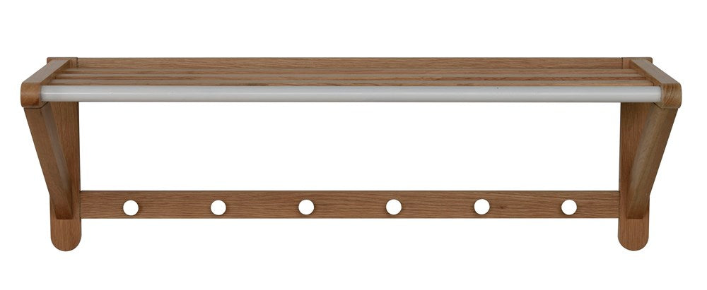 RO Met Hat Shelf Single Oak Coat Rack