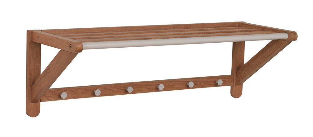 RO Met Hat Shelf Single Oak Coat Rack