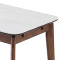 Annaghmore Turin Sintered Stone Extension Dining Table Walnut Off-White 31.5x51.2-63x29.9 in