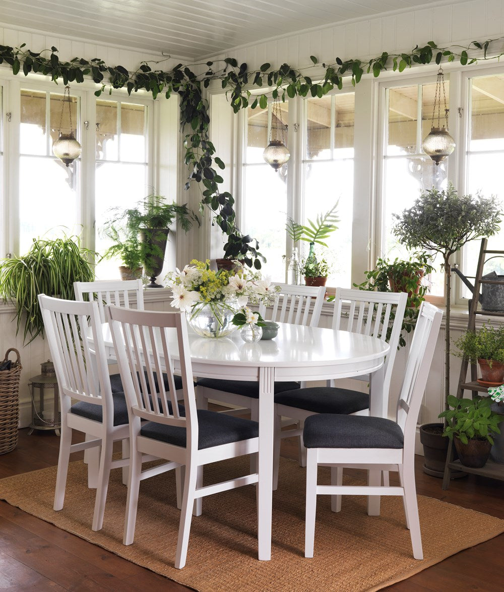 RO Witts Extending Dining Table Oval White