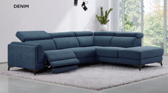 Cordoba Blue Corner Sofa Right