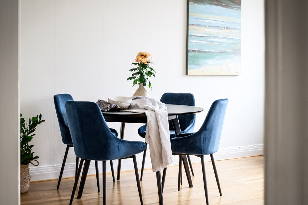ROWICO Sierra Dining Chair Dark Blue Velvet