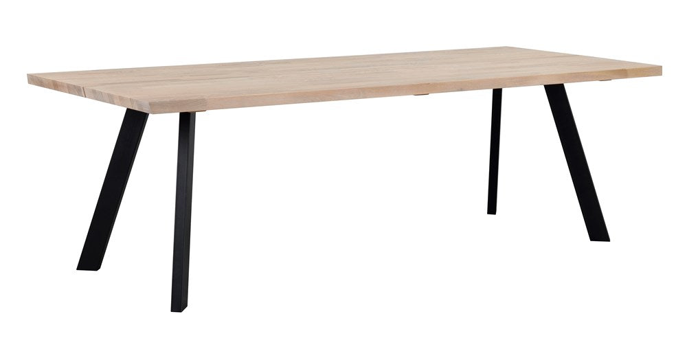 RO Fred Dining Table 240x100 Whitewash/Black