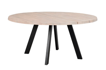 RO Fred Dining Table 160x160 Whitewash/Black