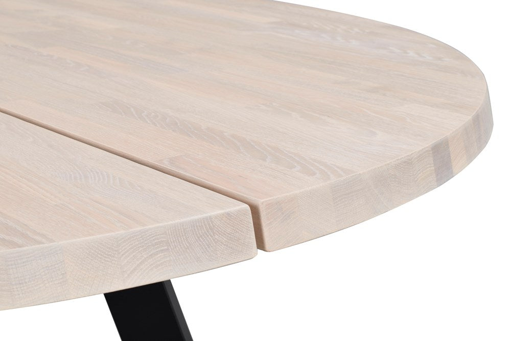RO Fred Dining Table 160x160 Whitewash/Black