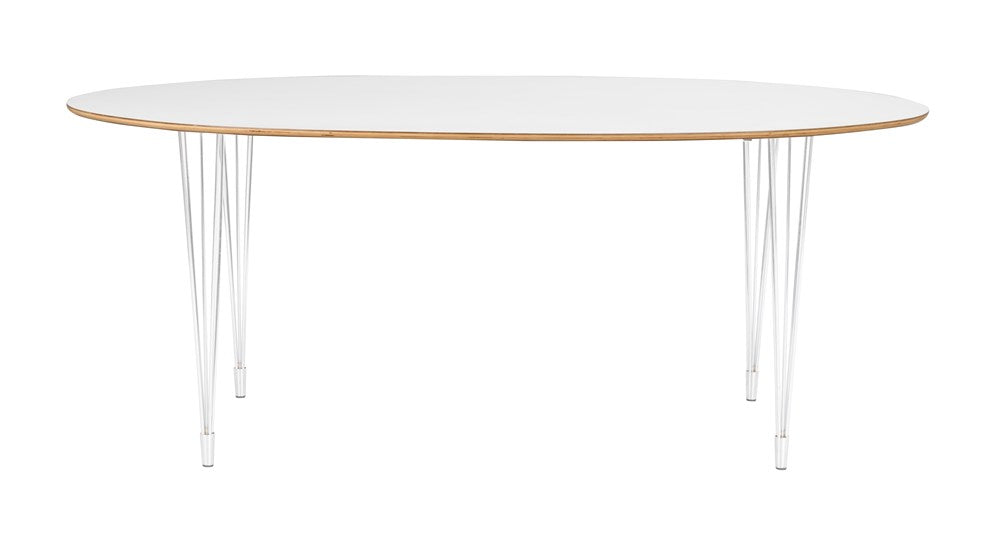 RO Fusio Dining Table Oval White Metal