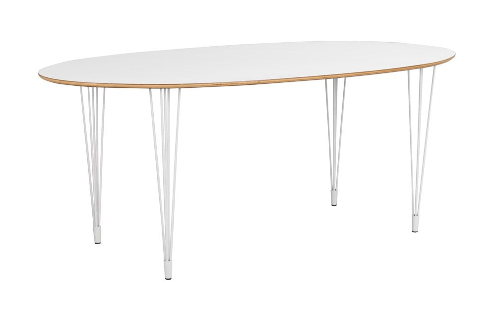 RO Fusio Dining Table Oval White Metal