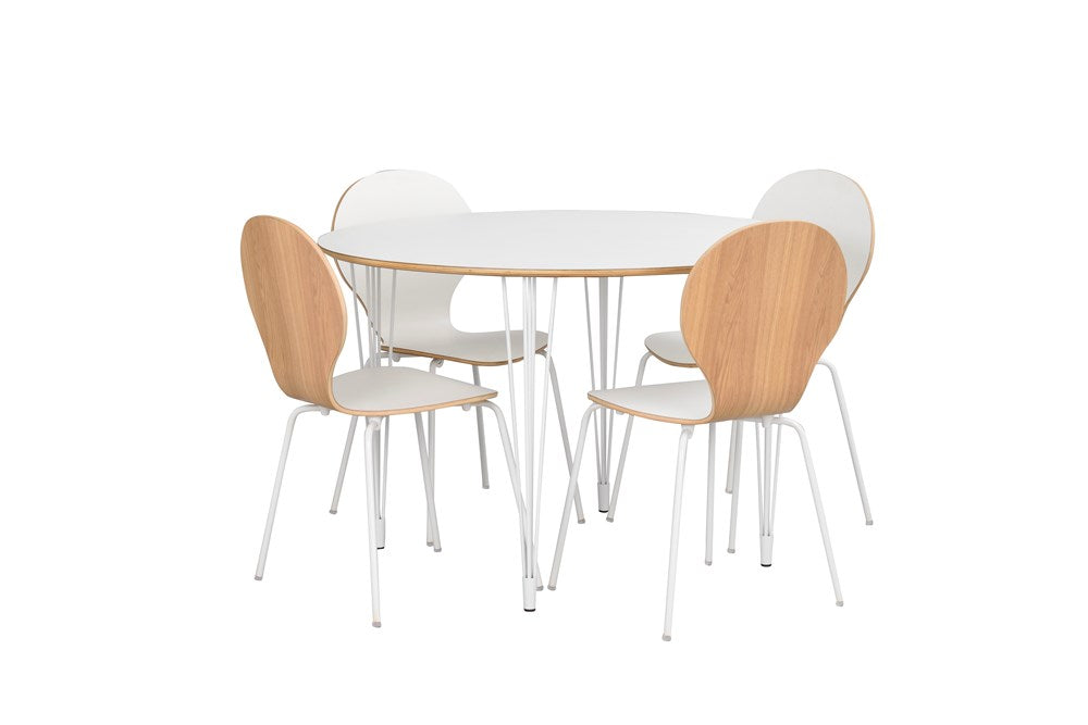 RO Fusio Dining Table Round 4 White Metal
