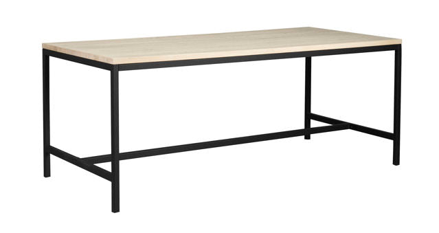 RO EVERETT DINING TABLE WHITEWASH/BLACK