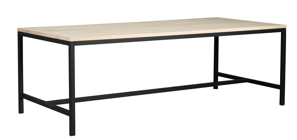 RO EVERETT DINING TABLE WHITEWASH/BLACK