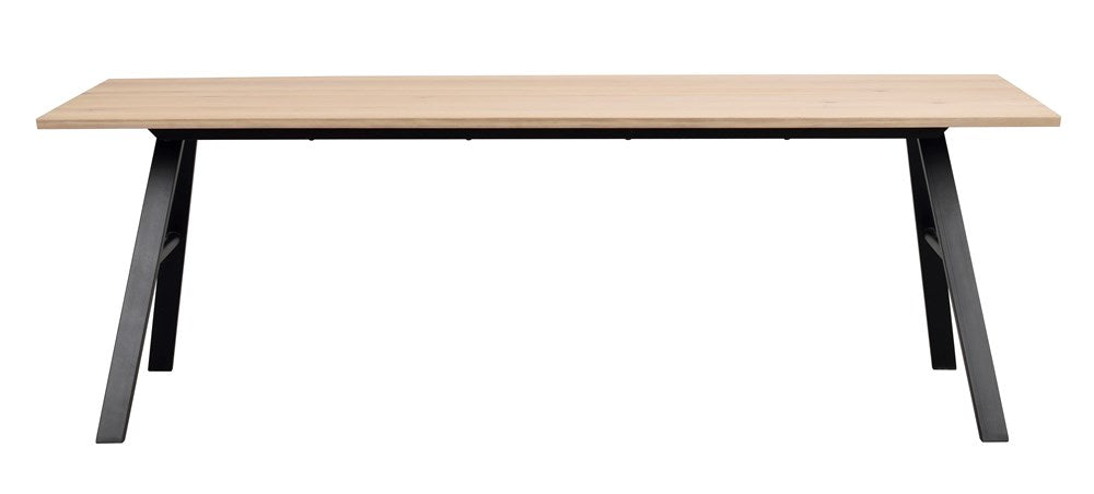 RO Brigham Extending Dining Table Whitewash/Black