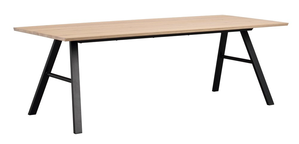 RO Brigham Extending Dining Table Whitewash/Black