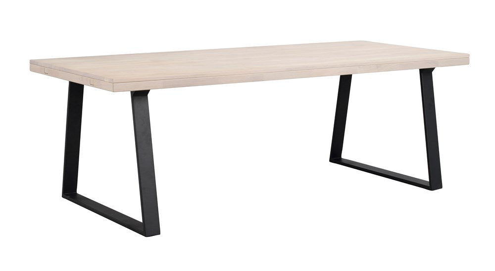 RO Brooklyn Extending Dining Table U 220x95 Whitewash/Black