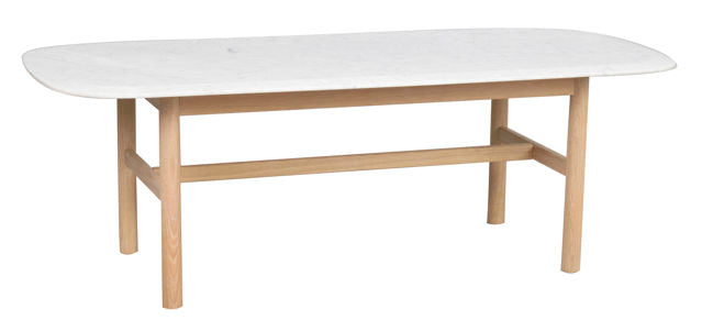 RO Hammond Coffee Table 135x62 Marble White/Whitewash