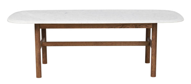 RO Hammond Coffee Table 135x62 Marble White/Brown