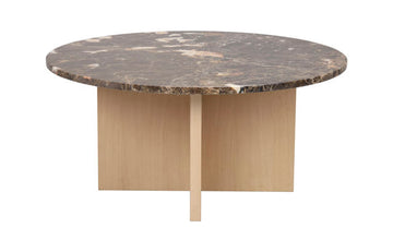 RO Brooksville Coffee Table Round Brown/Whitewash