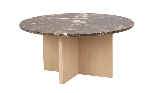 RO Brooksville Coffee Table Round Brown/Whitewash