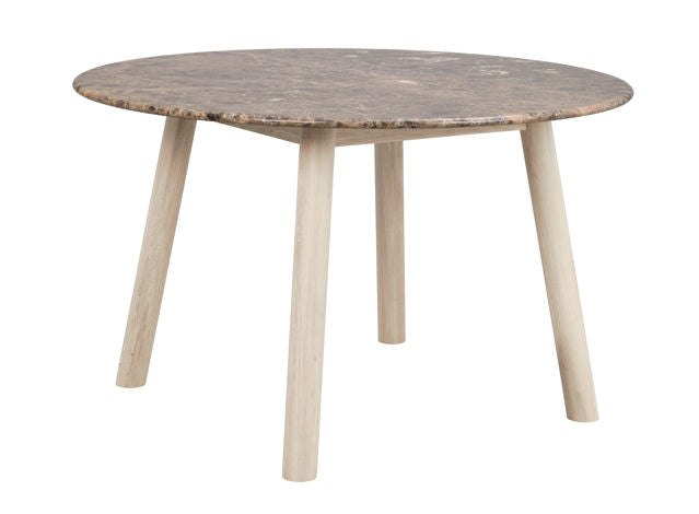 RO Taransay Dining Table Marble Brown/Whitewash