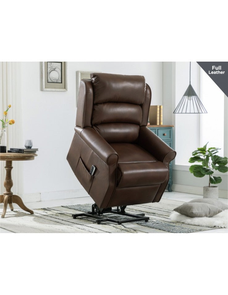 AM Windsor L&T Dual Motor Dark Brown Leather