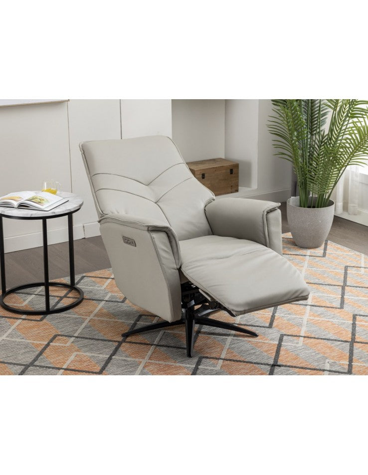 AM Nero Swivel Electric Chair Dual Motor Moon Leather