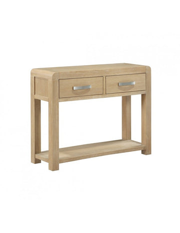 AM Tennessee Washed Oak 2 Drawer Hall Table