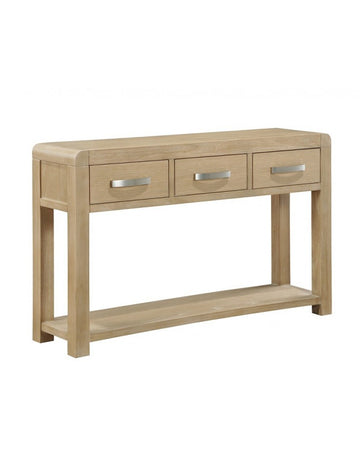 AM Tennessee Washed Oak 3 Drawer Hall Table