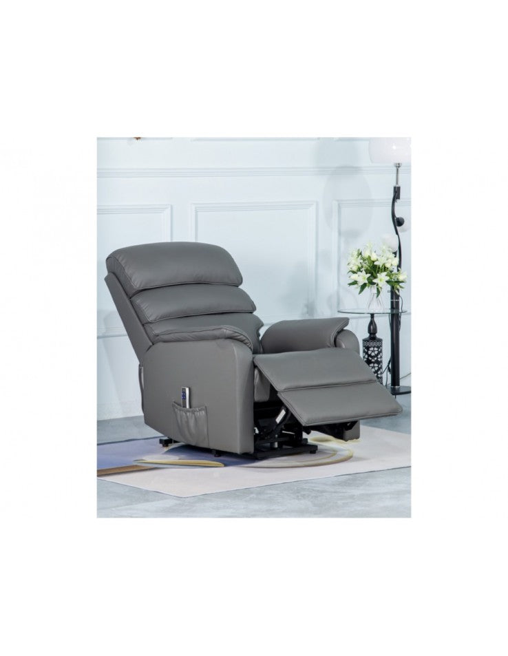AM Savoy Electric L/T Dual Motor Chair Grey Leather