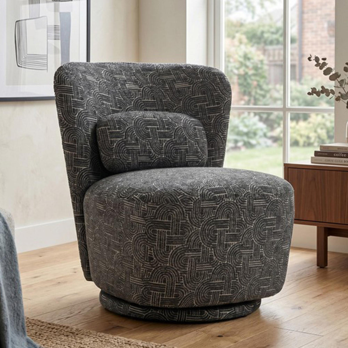 Annaghmore Swivel Armchair Aura Fabric