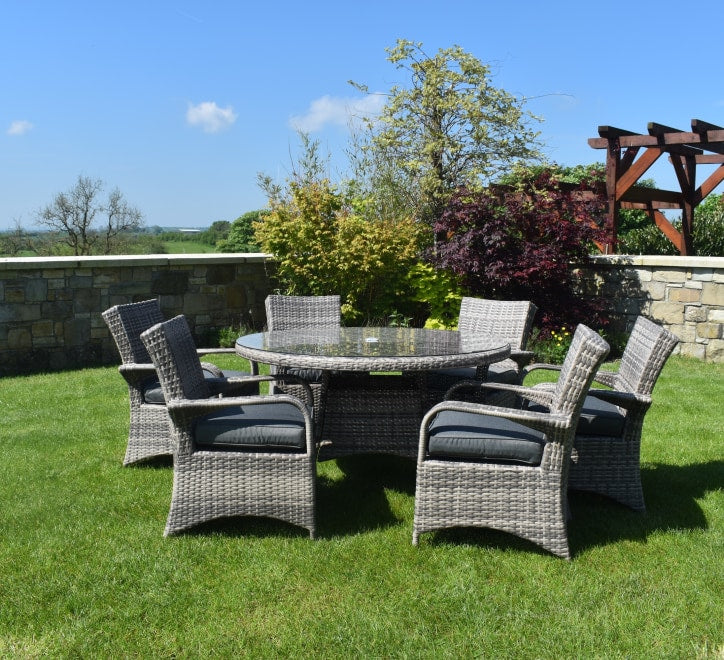 Majorca 6 Seater Round Rattan Garden Dining Set