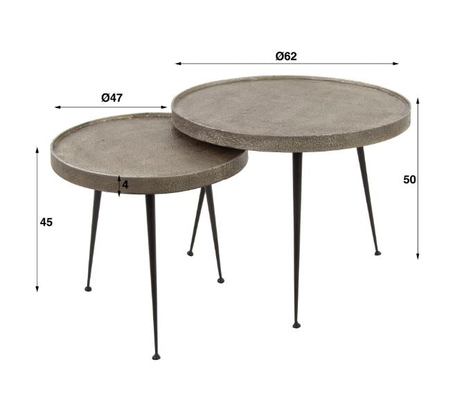 ZI Jalen Nesting Tables Silver