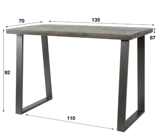 ZI Kieran Bar Table Clay Antique