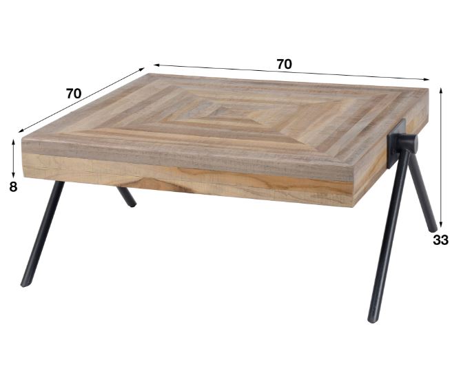 ZI Teca Coffee Table Square 70cm Natural
