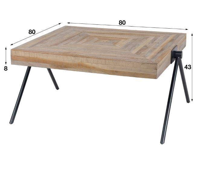 ZI Teca Coffee Table Square 80cm Natural