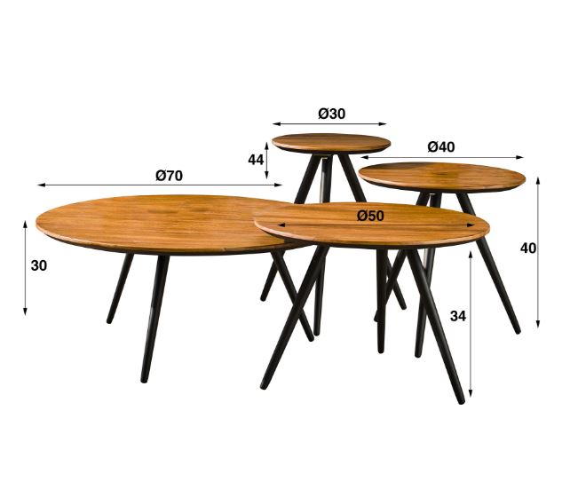ZI Teca Coffee Table Round Black