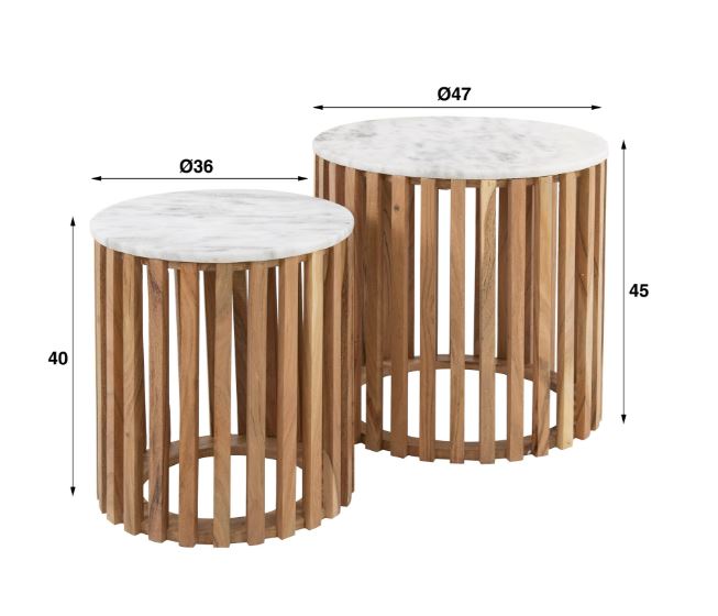 ZI Sunset Side Table White
