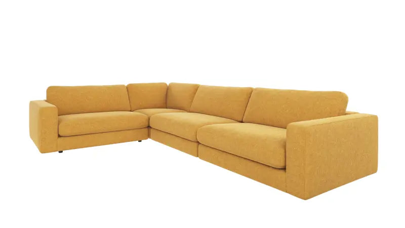 Rowico Home Duncan Corner Sofa 2+3-Seater Brenda #68 Yellow 345x233x78 cm