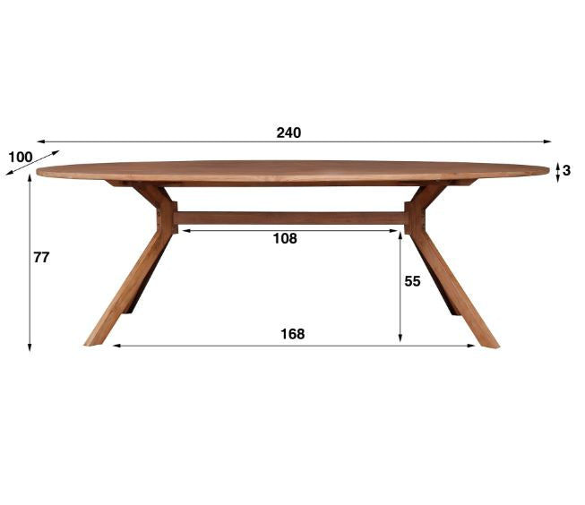 ZI Teakovality Dining Table 240cm Natural