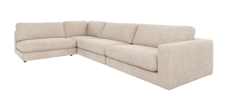 Rowico Home Duncan Corner Sofa 2+3-Seater Open End Left Robin #01 Light Grey 345x216x78 cm