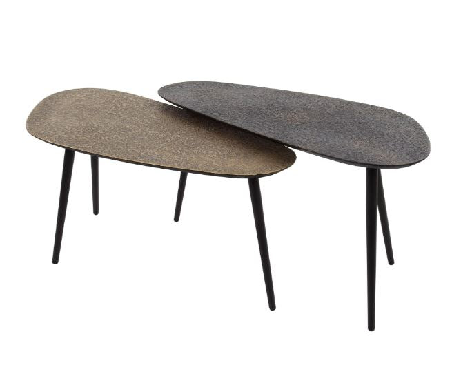 ZI Metallic Coffee Table Kidney Black Gold