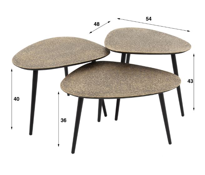 ZI Metallic Coffee Table Triangle Gold