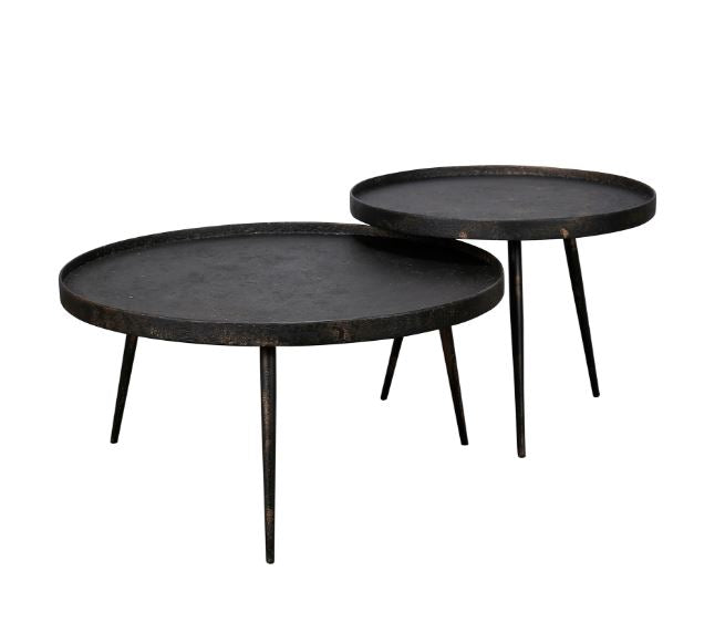 ZI Metallic Coffee Table Round Thin Grey